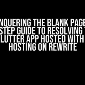 Conquering the Blank Page: A Step-by-Step Guide to Resolving the Issue in Your Flutter App Hosted with Firebase Hosting on Rewrite