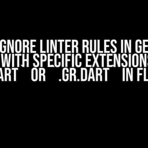 How to Ignore Linter Rules in Generated Files with Specific Extensions like `.g.dart` or `.gr.dart` in Flutter